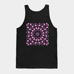 Crystal Hearts and Flowers Valentines Kaleidoscope pattern (Seamless) 24 Tank Top